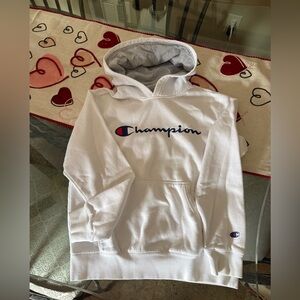 Champion White Hoodie with Logo